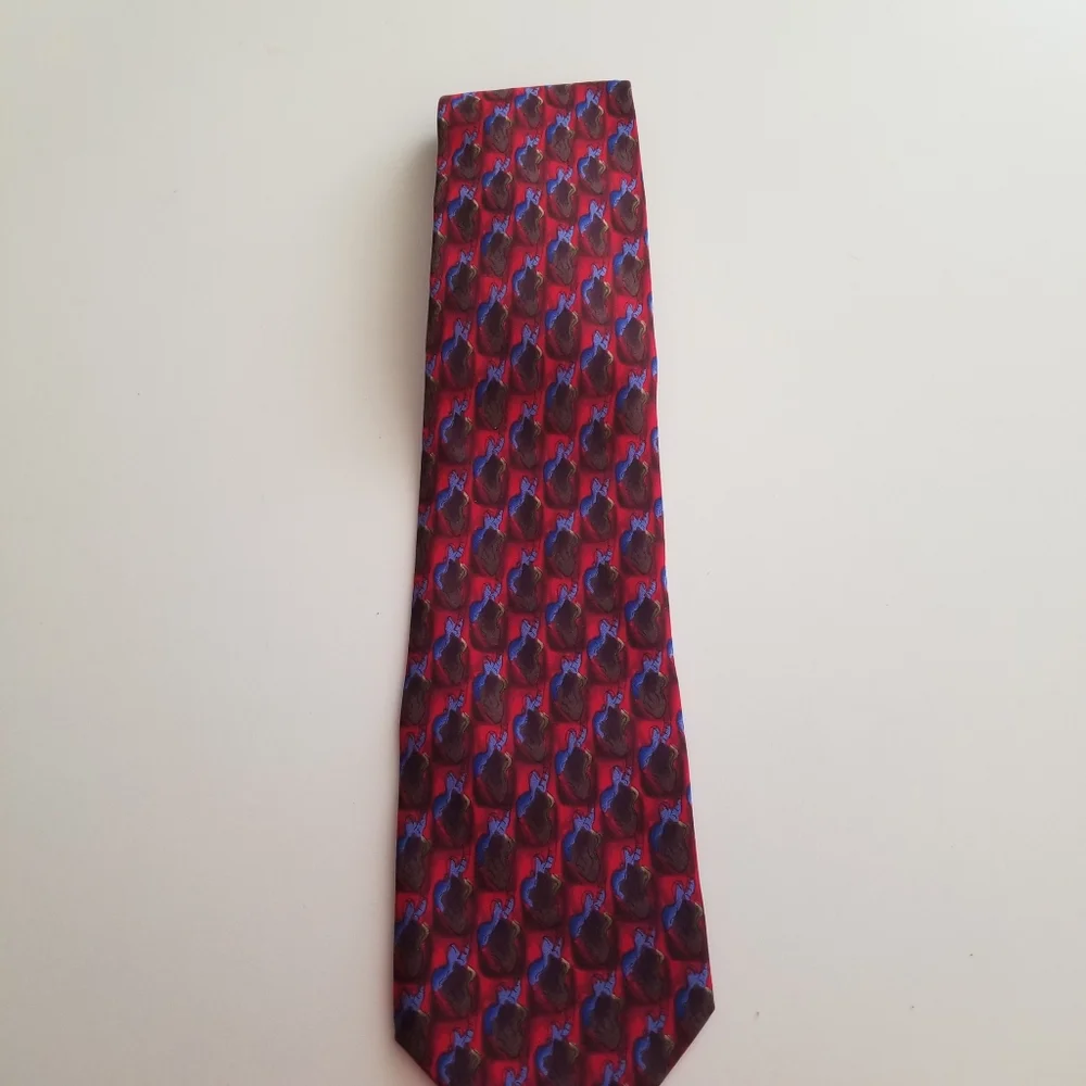 Jerry Garcia  Grateful DEAD Men's Red Patterned Silk Tie - Classic Statement